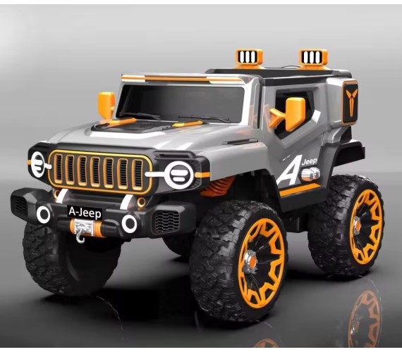 4X4 Heavy Duty 12V Electric Ride On jeep for Kids with Remote Control, Music and Light 2- 8 Years(A-1699)Grey