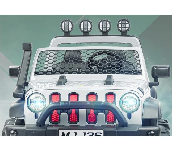 4X4 Big Size Heavy Duty 12V Electric Ride on Jeep For Kids With Remote Control, Bluetooth, Music & Light 1-8 Yrs(MJ136)Grey