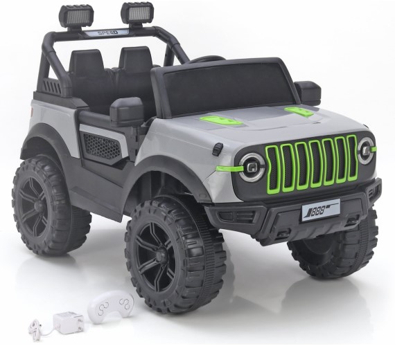 PP INFINITY Rubicon 12V Electric Ride on Jeep For Kids With Remote Control, Music & Light 1-6 Yrs(888)Grey
