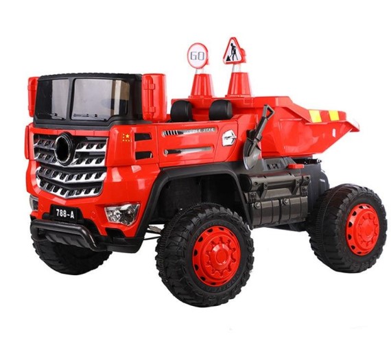 PP INFINITY Kids Lorry Ride On Truck With Electric Tipper, Automatic Lifting, Swing, LED Light And Remote Control 2-7 Years(Red)